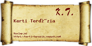 Kerti Terézia névjegykártya