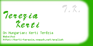 terezia kerti business card